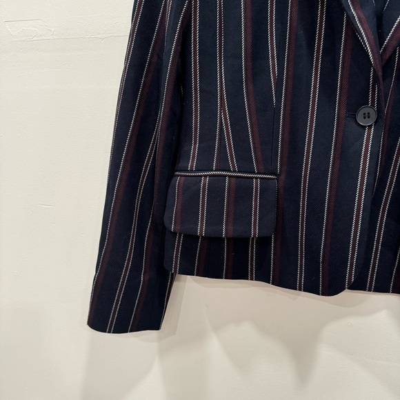 Chelsea28 One Button Stripe Blazer Jacket Medium Navy Blue - Picture 4 of 6